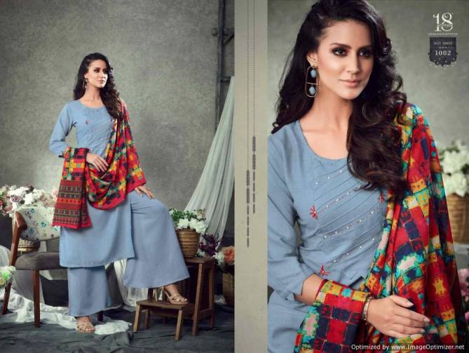 Hot Shot 1 Latest Casual Wear Ready Made Exclusive Royal Plazzo Dress With Mal Mal Printed Dupatta Collection