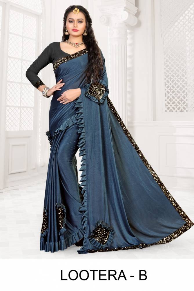Ronisha lootera Bollywood style Party Wear Lycra designer saree collection
