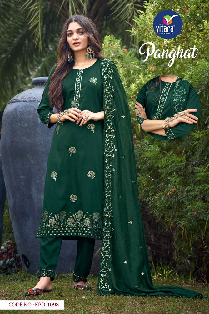 Panghat By Vitara Heavy Chinon Readymade Suits Wholesale Clothing Distributors In India