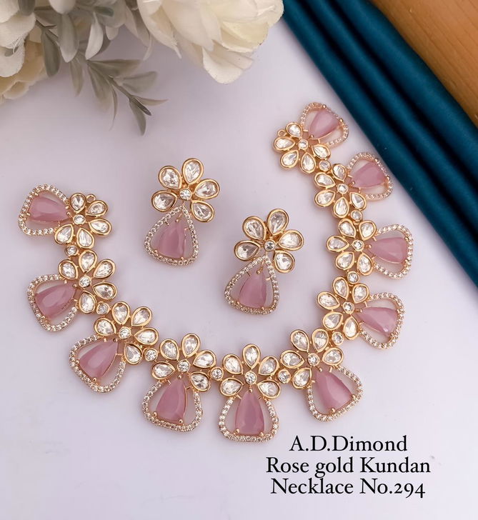 AD Rose Gold Kundan Wholesale Necklace Manufacturers