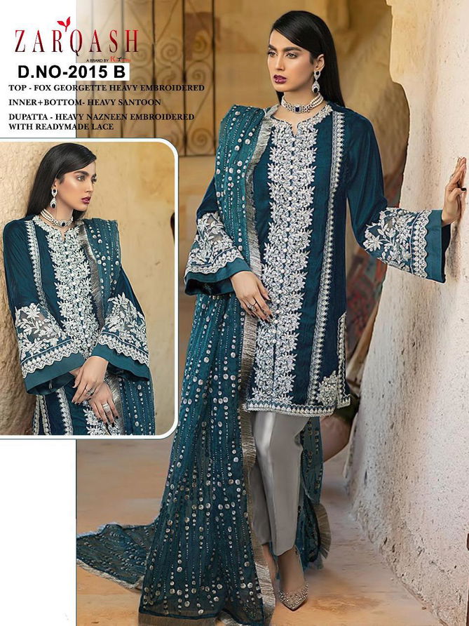 Khayyira Zarqash Ittehad Latest Fancy Designer Festive Wear Fox  Georgette Embroidery Work Pakistani Salwar Kameez Collection
