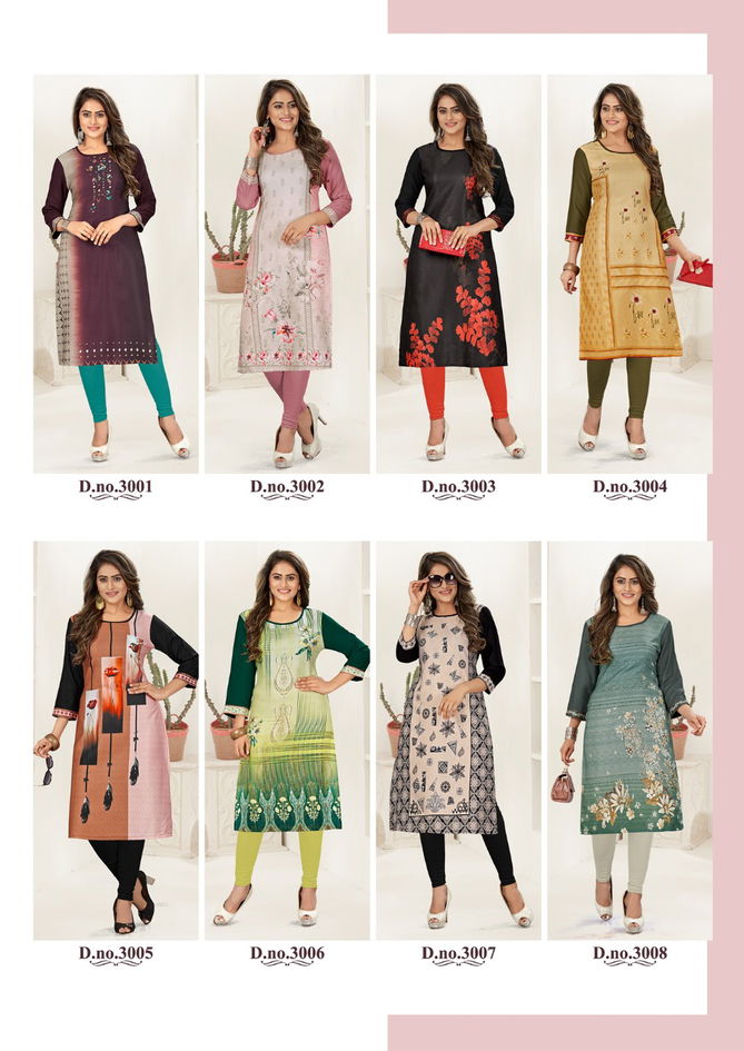 Alishka Beliza 3 New Designer Printed Rayon And Crape Kurtis Collection 