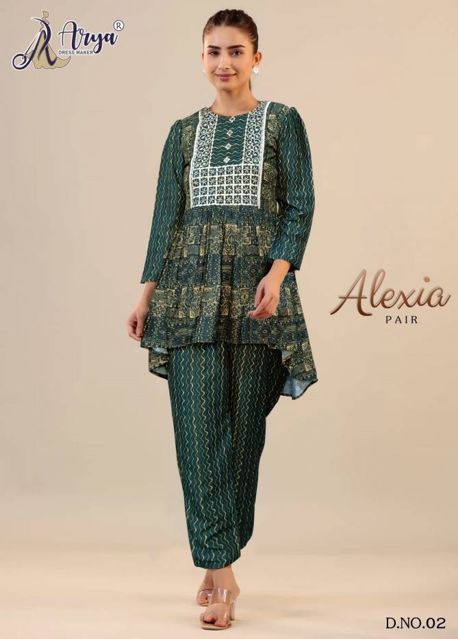 Alexia By Arya Ladies Top With Pant Western Catalog