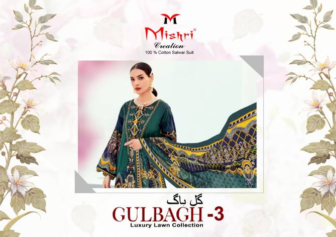 Mishri Creation Gulbagh 3 Luxury Lawn Casual Regular Wear Collection
