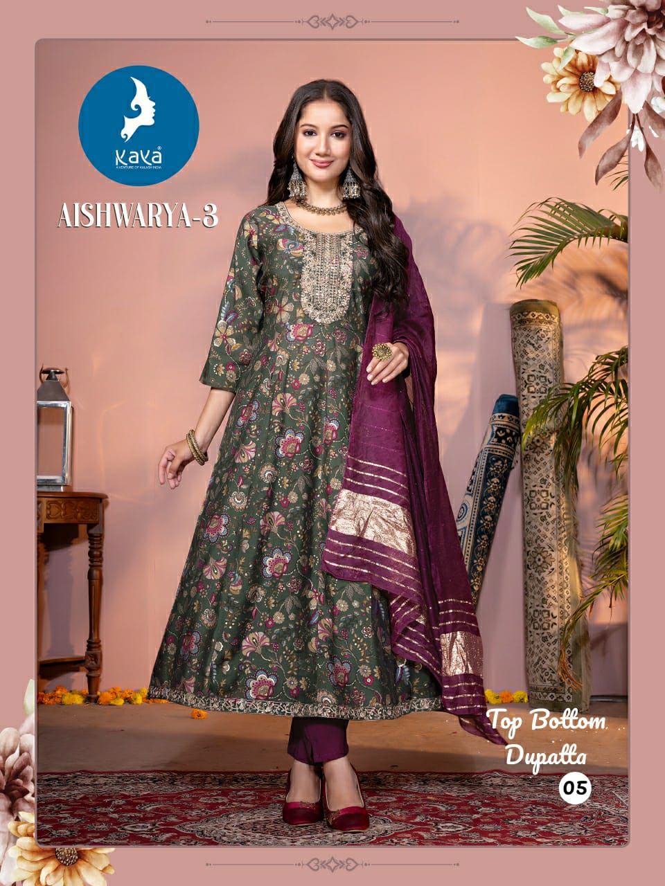 Aishwarya 3 By Kaya Printed Kurti With Bottom Dupatta Wholesale In India