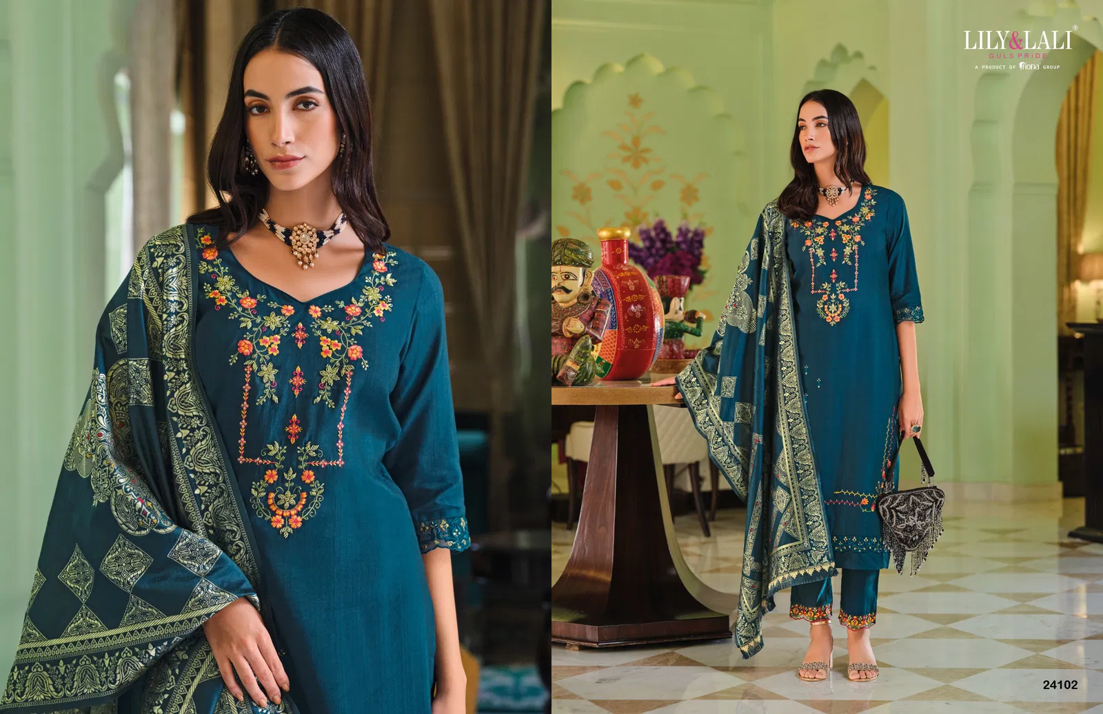 Hasmeena Vol 5 By Lily And Lali Viscose Embroidery Kurti With Bottom Dupatta Wholesale Online