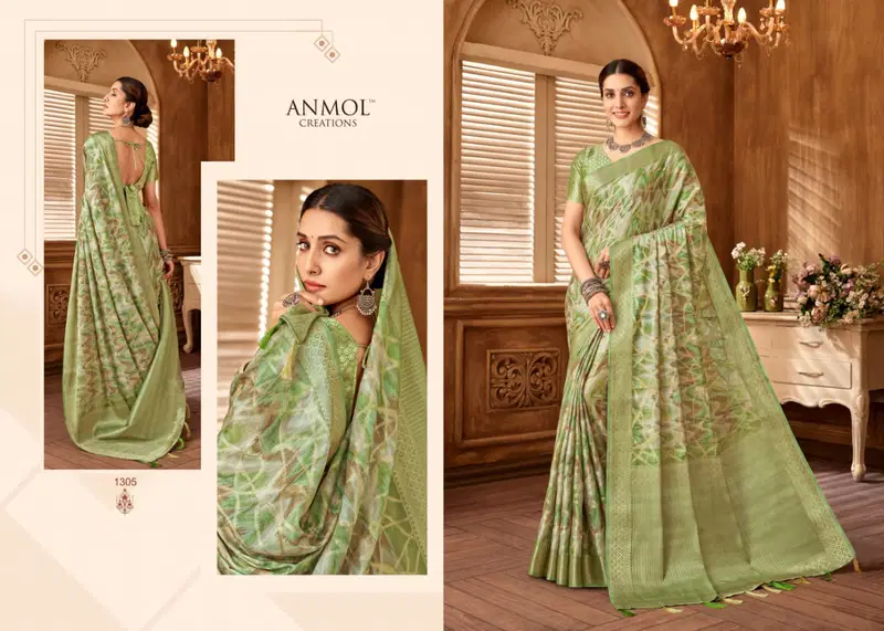 Tulip Vol 13 By Anmol Musline Silk Embroidery Saree Suppliers In India