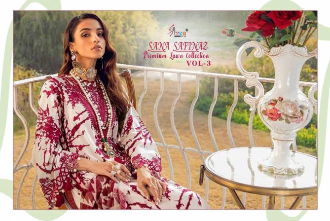 SANA SAFINAZ PREMIUM  LAWN COLLECTION VOL-03 Latest Fancy Designer Pure Lawn Cotton With Embroidery Work Pakistani Salwar Suit Collection