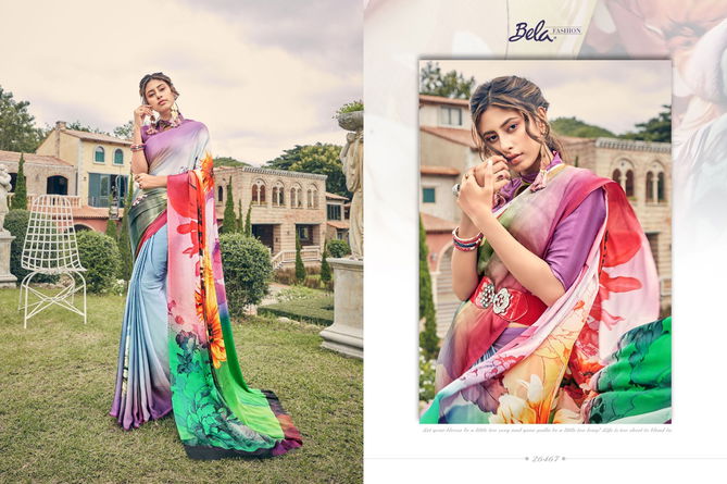 BELA SILKY VOL-7 Latest Fancy Festive Wear Satin Silk Digital Printed saree Collection