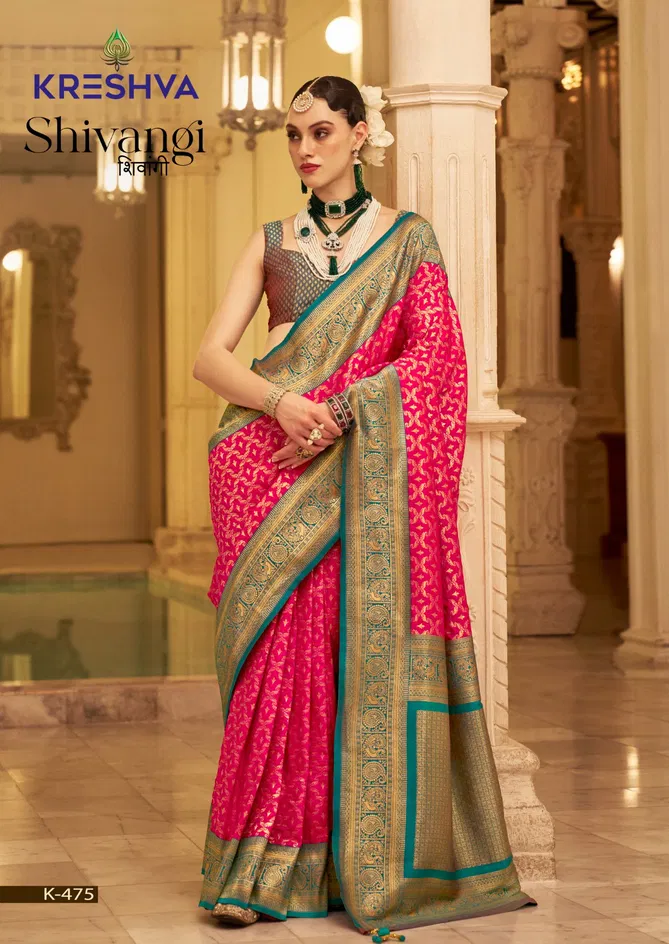 Shivangi By Kreshva Banarasi Pv Silk Wedding Wear Saree Exporters In India