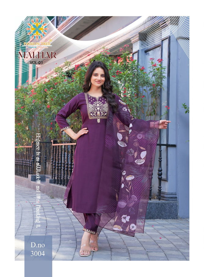 Malhar Vol 3 By Passion Tree Roman Silk Embroidery Readymade Suits Exporters In India