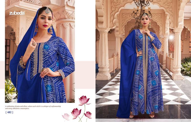 Zubeda Rang Mahal Chinon Silk Digital Printed Salwar Kameez Exporters In India