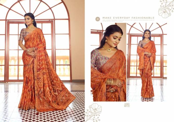 Smita Brasso By 5D Designer 40117 To 40124 Series Bulk Saree Orders in India
