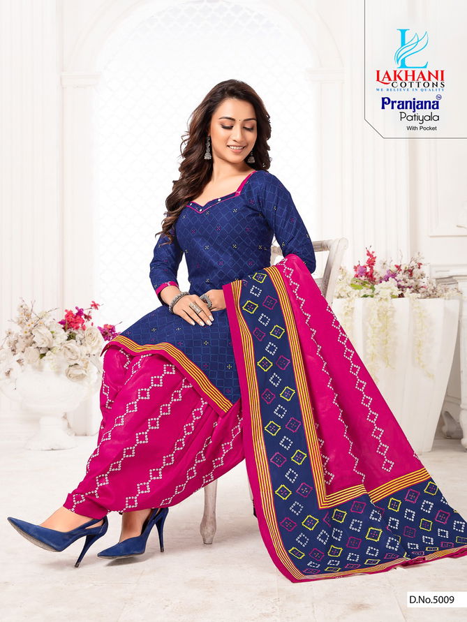 Lakhani Pranjana Patiyala 5 Latest Fancy Designer Regular Casual Wear Ready Made Printed Cotton Salwar Suit Collection
