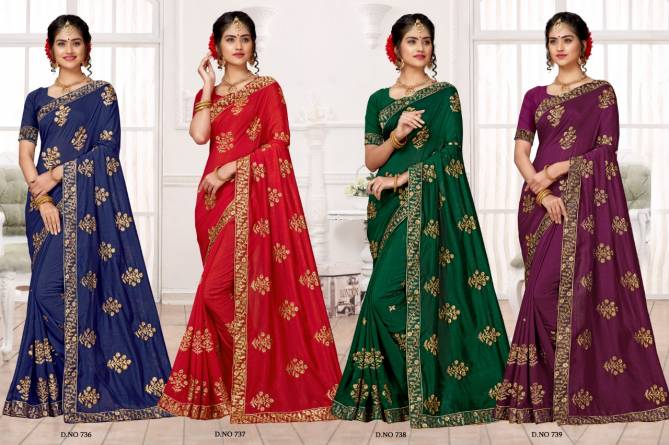 Kalista Zeel Latest Festive Wear Vchitra Silk Heavy Embroidery Work  Saree Collection