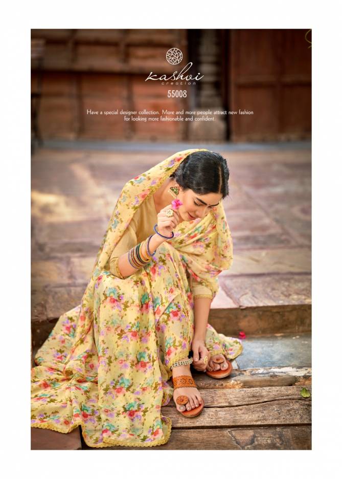 Kashvi Olivia Silk Chiffon Printed With Fancy Ethnic Wear Saree Collection
