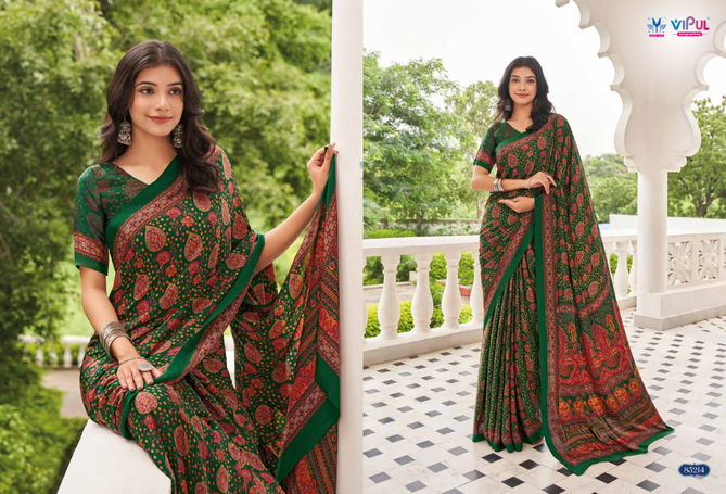 Heritage Silk Vol 11 By Vipul Crepe Daily Wear Sarees Exporters In India