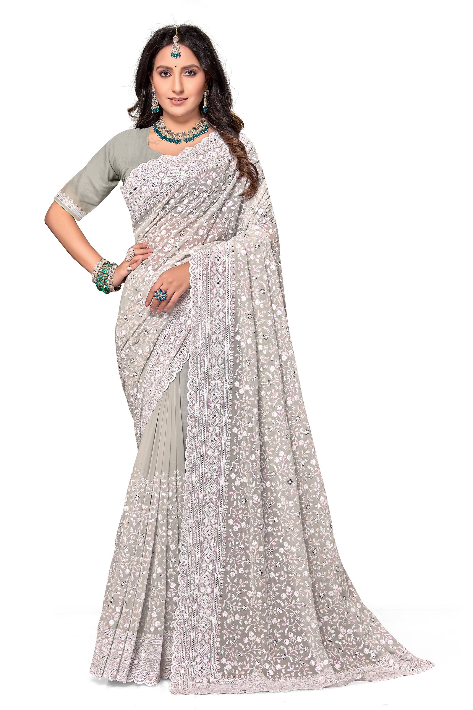 Masterful By Utsav Nari Georgette Embroidery Sarees Orders In India