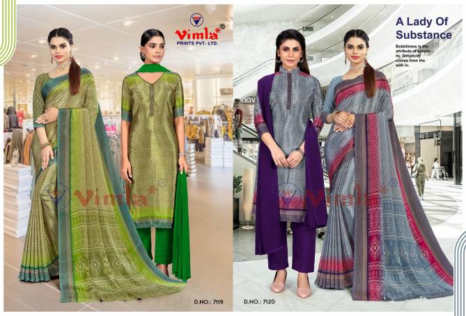Tapsi Silk Vol 1 Silk Printed Uniform Dress With Saree Combo Catalog
