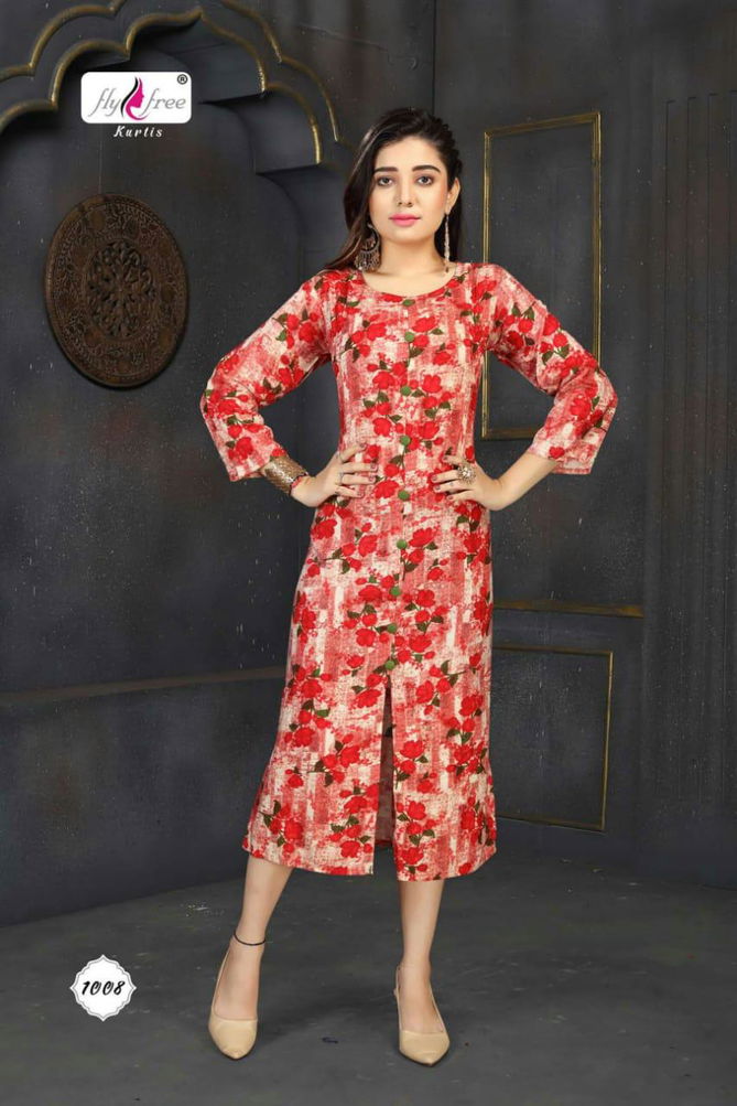 Fly Free Suduko 2 Latest Fancy Designer Stylish Casual Wear	Rayon Long Kurti Collection
