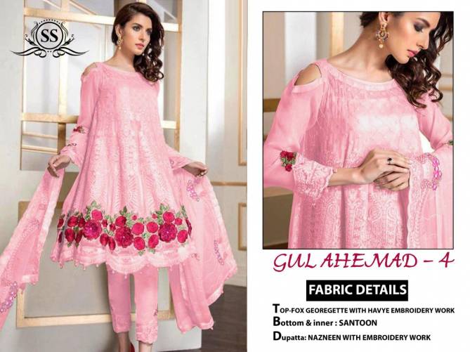 Ss Gulahemad 4 Latest fancy festive Wear Georgette With Heavy Embroidery And Sequence Work Designer Salwar Suits Collection
