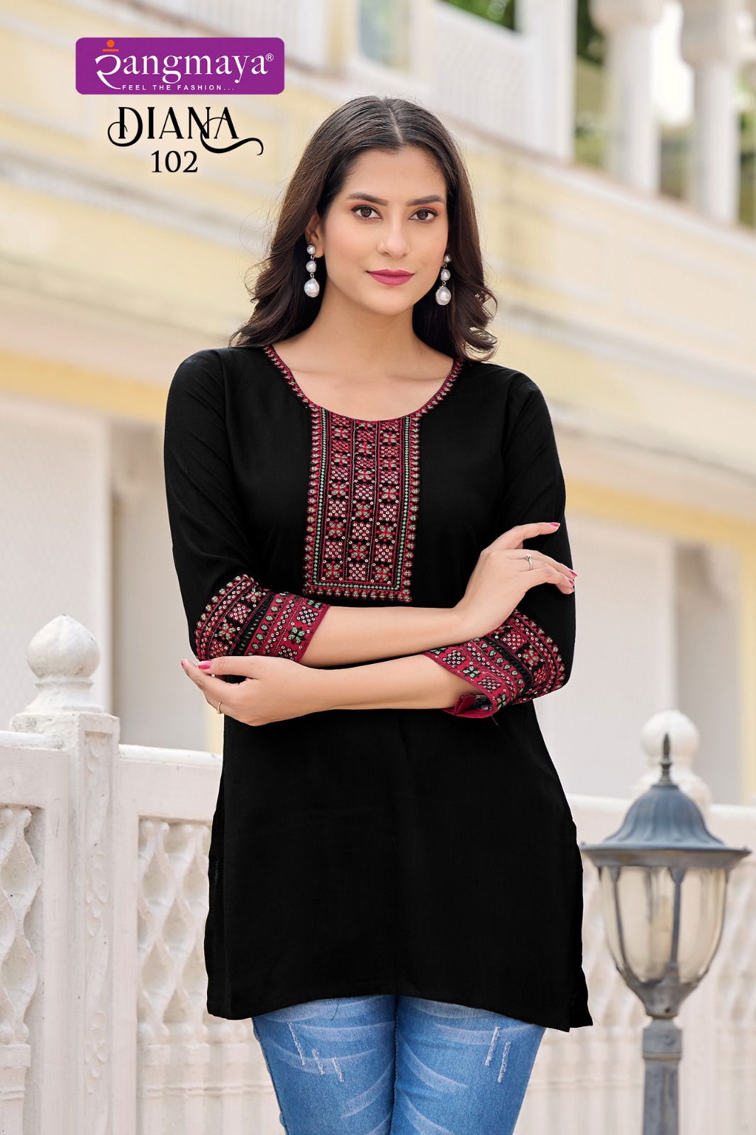 Diana By Rangmaya Rayon Tunic Ladies Top Wholesale Market In India