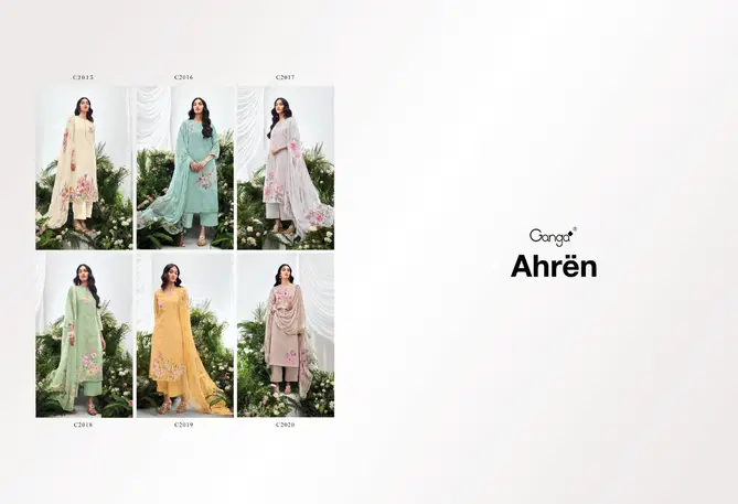 Ahren By Ganga Cotton Linen Designer Dress Material Wholesale Market In Surat