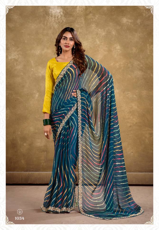 Chunari Vol 2 By Stavan Chiffon Embroidered Saree Exporters In India