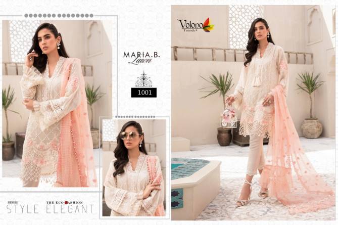 Volono Maria B Lawn Cambric print With Heavy chiefly work with Heavy Patch Work Luxury Premium Pakistan Salwar Suit Collection
