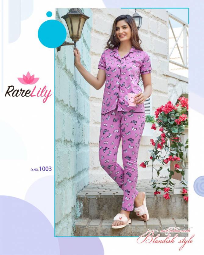 Zil Mil 4 Premium Night Wear Hosiery Pure Cotton Night Suit With Pant Collection
