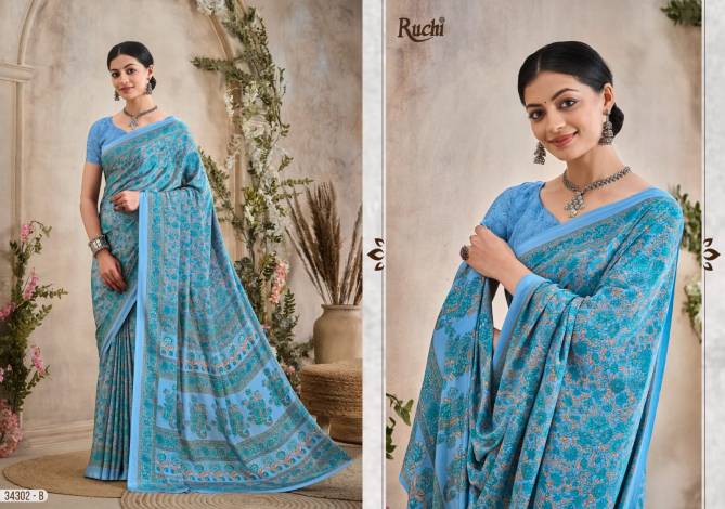 Vivanta Silk 36 By Ruchi Silk Crepe Printed Wholesale Sarees In India