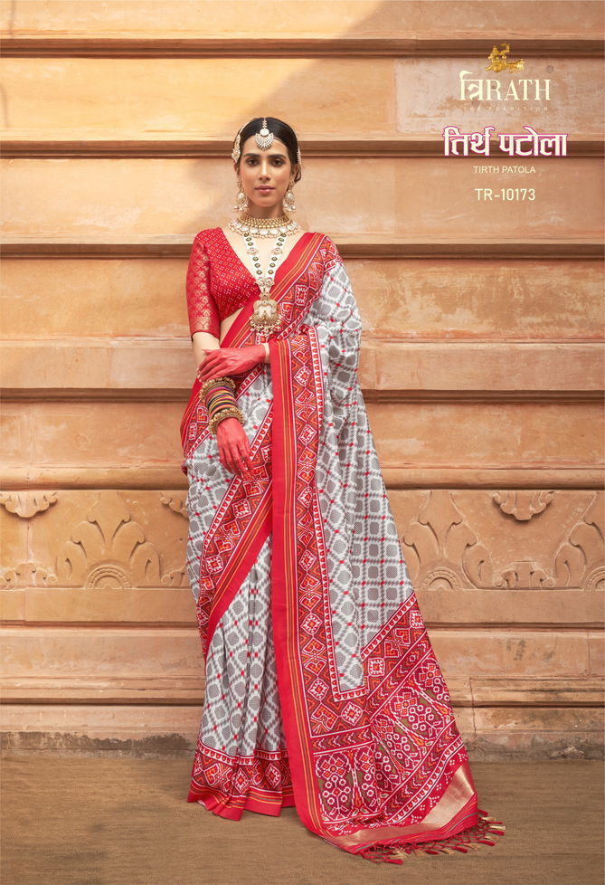 Tirth Patola By Trirath Silk Printed Wedding Wear Sarees Wholesale In India