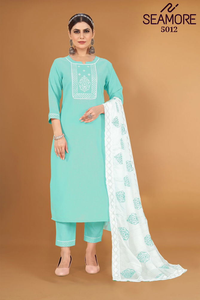 Noori By Seamore Cotton Slub Kurti With Bottom Dupatta Exporters In India