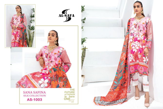 Al Safa Sana Safinaz 5 Latest Fancy Designer Japan Stain Silk Digital Print With Embroidery Pakistani Salwar Suits Collection
