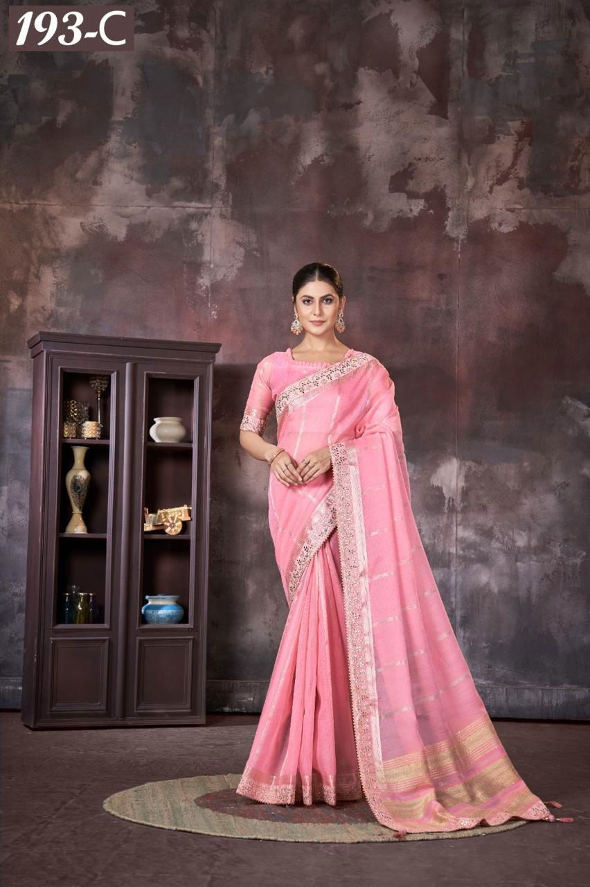 Sumitra 193 A To 193 F Top Dayed Work Wholesale Saree Suppliers In Mumbai