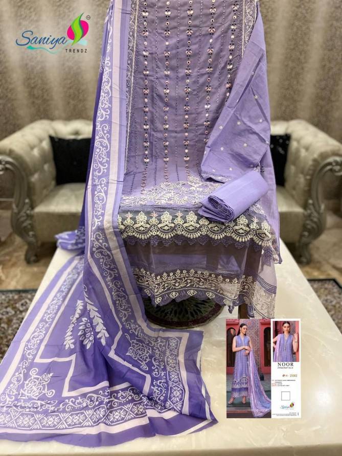 Noor Chikankari Vol 25 By saniya Trendz Cotton Embroidered Pakistani Suit Catalog