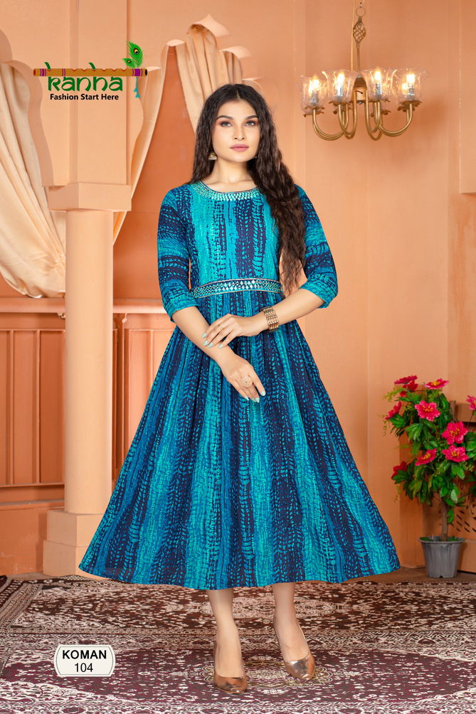 Kanha Koman 104 Designer Kurtis Catalog
