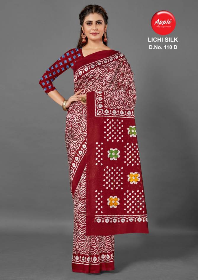 Apple Lichi Silk 110 Fancy Casual Wear Art Silk Saree Collection
