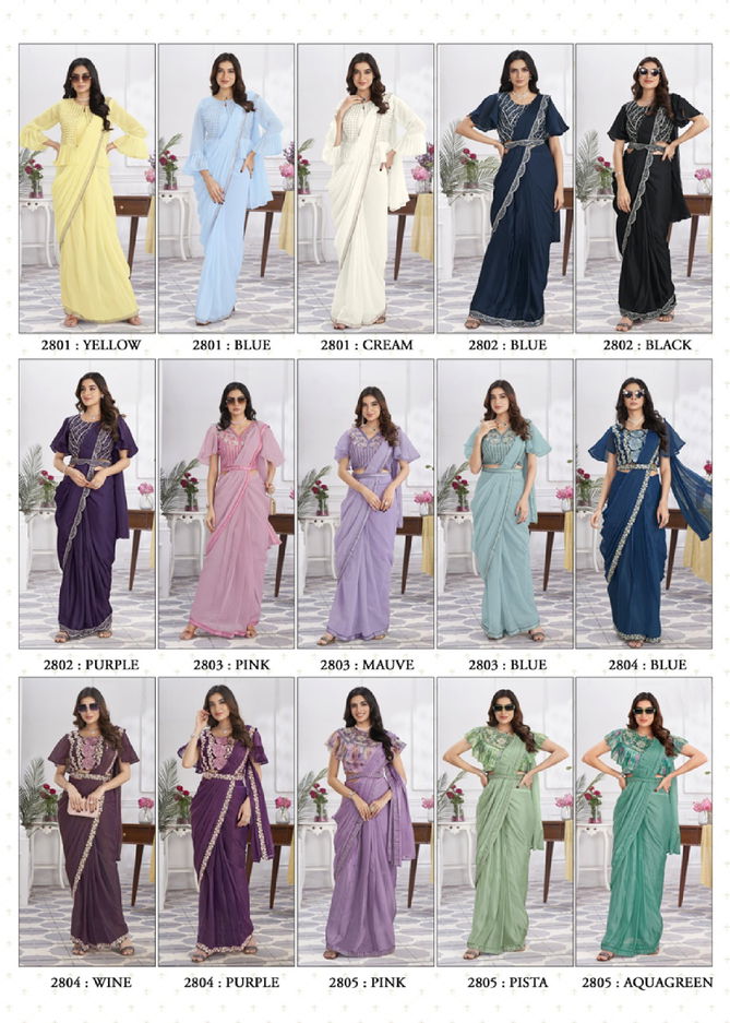 Minutes By Jivora Embroidery Party Wear Readymade Saree Wholesale Online