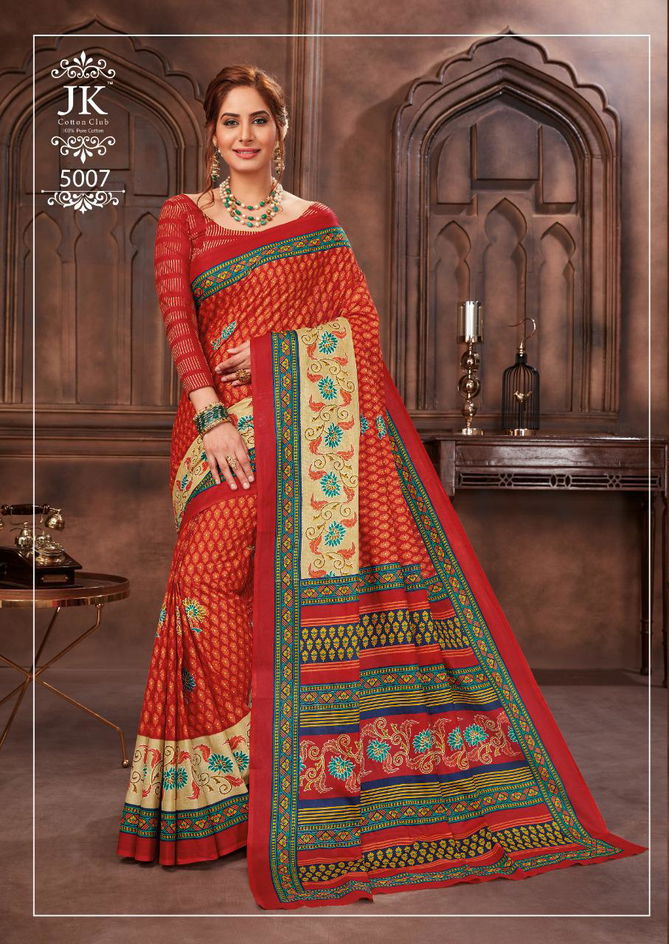 Jk Tulsi Avantika Vol 5 Latest Printed Cotton Regular Wear Saree Collection 