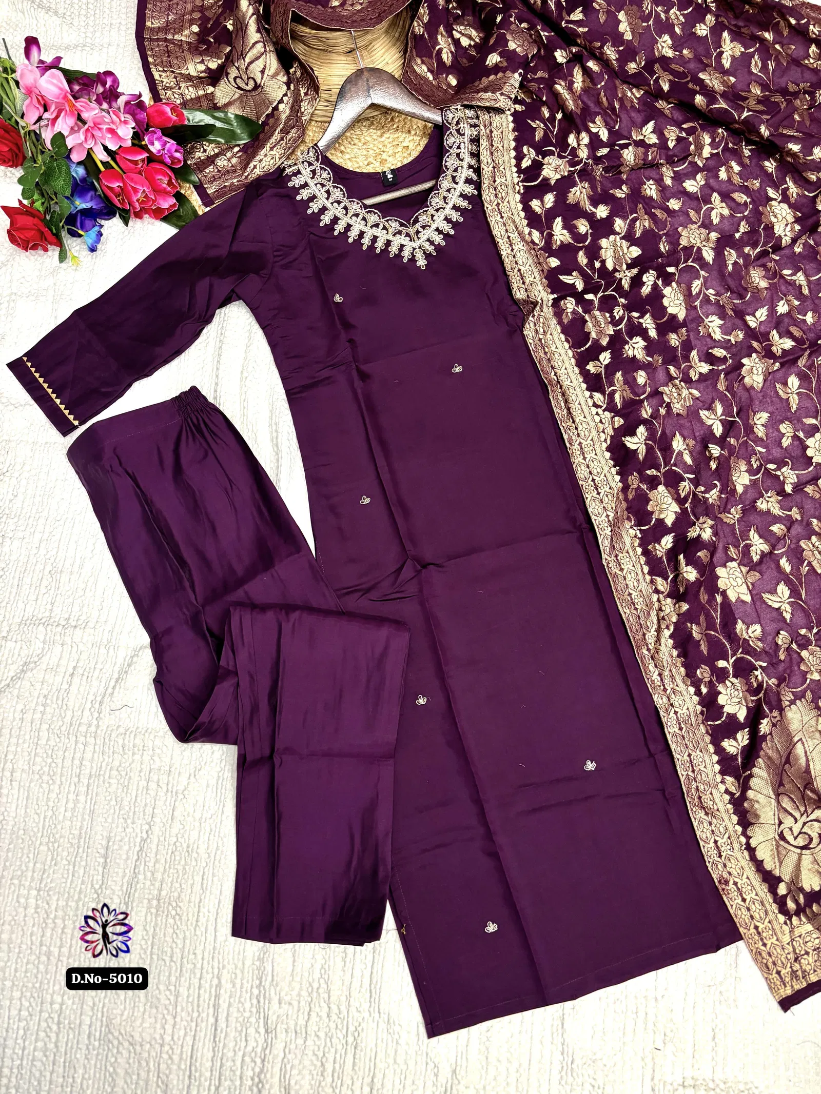 KF 5010 Kalaai Viscose Chanderi Kurti With Bottom Dupatta Orders In India