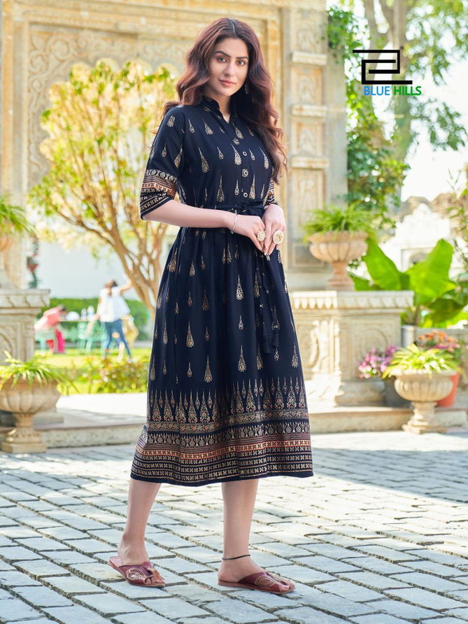 VEE FAB GOLD FISH VOL-1 Latest Fancy Festive Wear Designer Rayon With Gold Printed Kurtis Collection