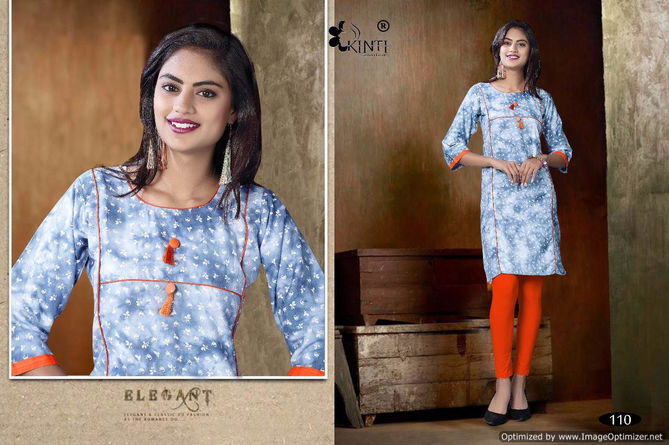 kinti ice cream Latest Designer Fancy Regular Denim Wear Kurtis Collection