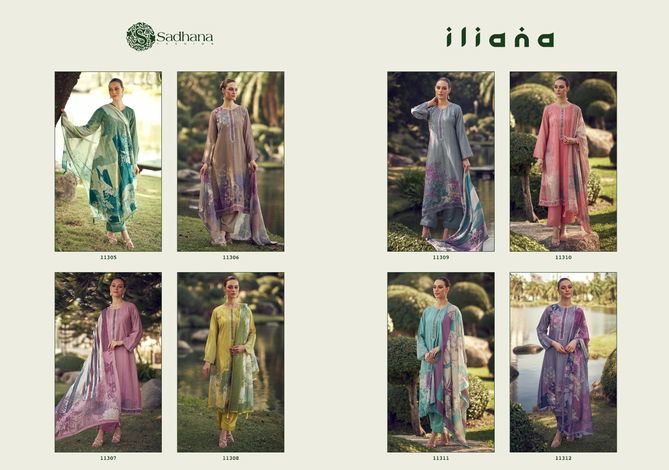 Iliana By Sadhana Musline Silk Printed Dress Material Orders In India