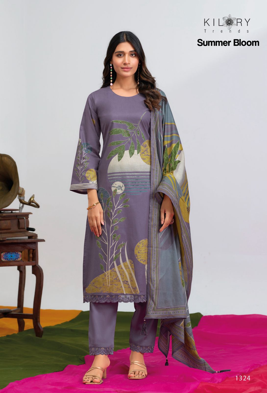 Summer Bloom By Kilory Lawn Cotton Digital Printed Salwar Kameez Exporters In India