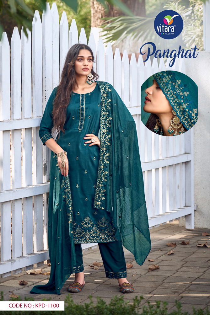 Panghat By Vitara Heavy Chinon Readymade Suits Wholesale Clothing Distributors In India