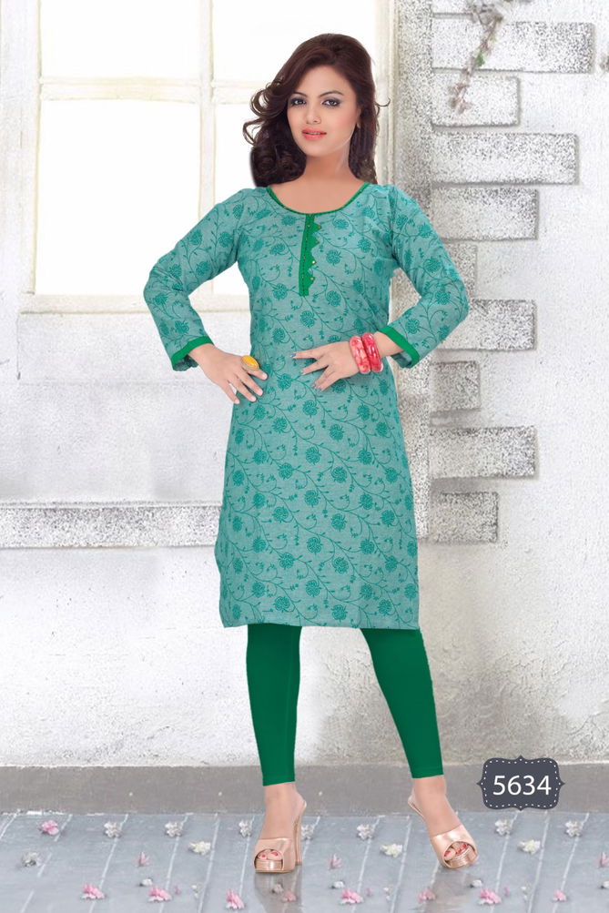 Trendy Twinkle Latest Fancy Designer Regular Casual Wear Straight Cut Designer Cotton Printed Kurtis Collection
