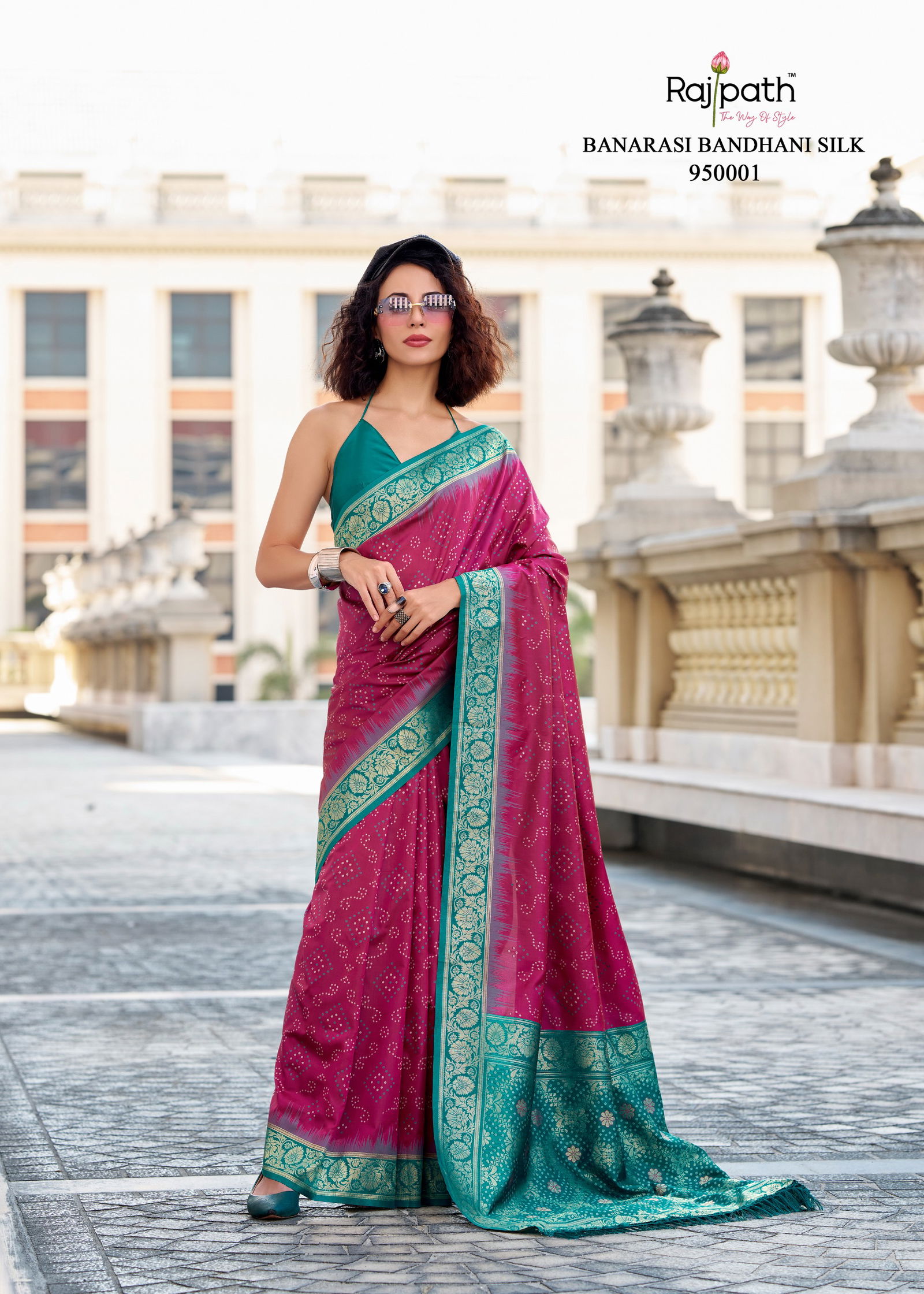 Zara Silk By Rajpath Ikkat Bandhani Designer Saree Suppliers In India