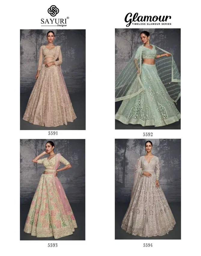 Glamour By Sayuri Designer Net Embroidery Lehenga Choli Orders In India