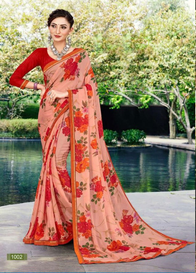 MANSAROVER  MEERA MOHAN VOL -01 Latest Fancy Designer Heavy Casual Wear Chiffon Printed Saree Collection